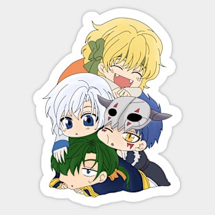 The Four Dragon Warriors Chibi Sticker